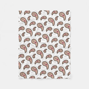 Paramecia Paisley Biology Science White Fleece Deken