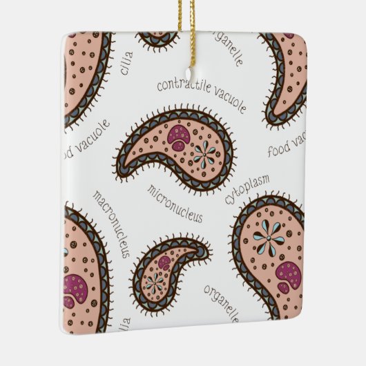 Paramecia Paisley Biology Science White Keramisch Ornament (Rechts)