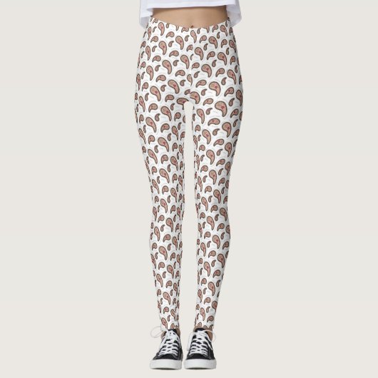 Paramecia Paisley Biology Science White Leggings (Voorkant)