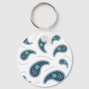 Paramecia Paisley Protozoaire Biologie Wetenschap Sleutelhanger