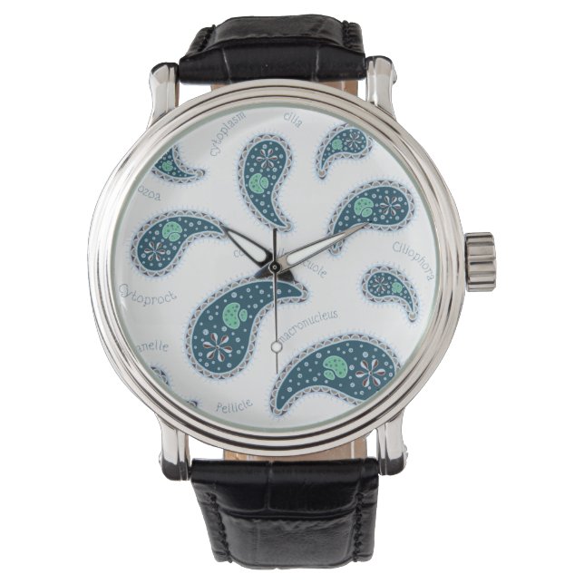 Paramecia Paisley Protozoan Biology Science Horloge (Voorkant)