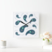 Paramecia Paisley Protozoan Biology Science Light Vierkante Klok (Huis)