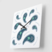 Paramecia Paisley Protozoan Biology Science Light Vierkante Klok (Hoek)