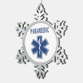Paramedic Blue Star of Life Tin Sneeuwvlok Ornament (Rechts)