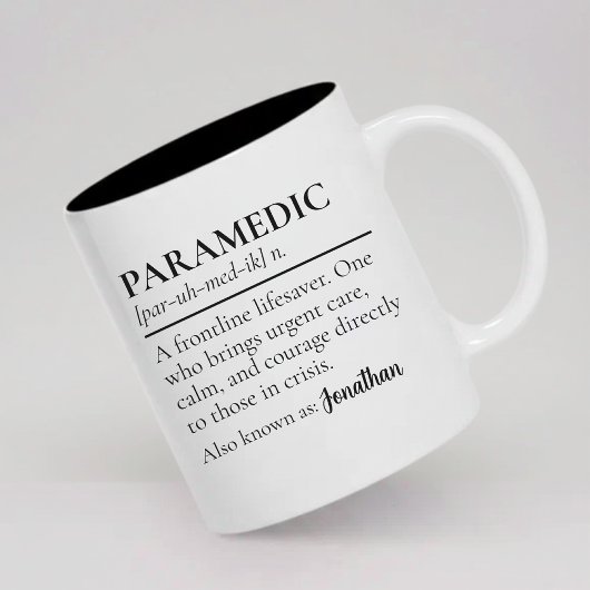 Paramedic Definition Mug Personalized Medical Gift Tweekleurige Koffiemok