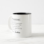Paramedic Definition Mug Personalized Medical Gift Tweekleurige Koffiemok (Voorkant links)