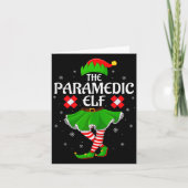 Paramedic Elf Christmas Family Girls Women Elf Squ Kaart (Voorkant)