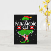Paramedic Elf Christmas Family Girls Women Elf Squ Kaart (Gele Bloem)