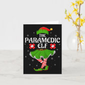 Paramedic Elf Christmas Family Girls Women Elf Squ Kaart (Gele Bloem)