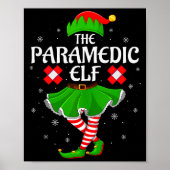 Paramedic Elf Christmas Family Girls Women Elf Squ Poster (Voorkant)
