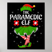Paramedic Elf Christmas Family Girls Women Elf Squ Poster (Voorkant)