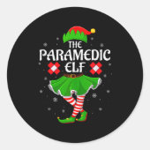 Paramedic Elf Christmas Family Girls Women Elf Squ Ronde Sticker (Voorkant)