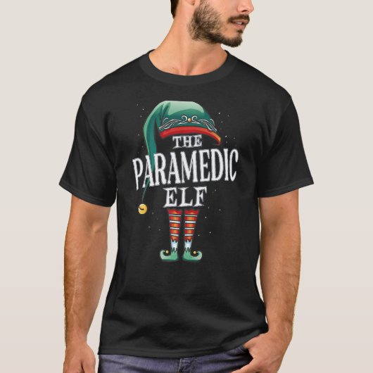 Paramedic Elf Christmas Group Xmas Pajama Party T-shirt (Voorkant)