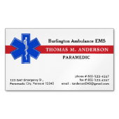 Paramedic Emergency Medical EMS EMT levensster Magnetisch Visitekaartje (Voorkant)