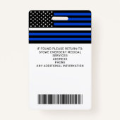 Paramedic Emergency Medical Persoonlijke foto ID Badge (Achterkant)