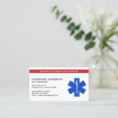 Paramedic EMT Aangepaste Ambulance Star of Life Lo Visitekaartje (Staand voorkant)