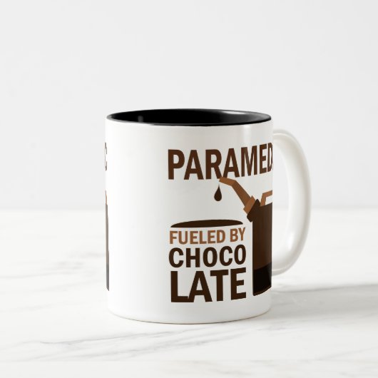 Paramedic Gift (Funny) Chocolate Tweekleurige Koffiemok (Voorkant rechts)