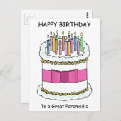 Paramedic Happy Birthday Cartoon Cake Briefkaart (Voorkant / Achterkant)