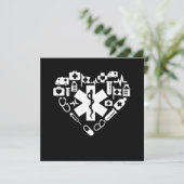 Paramedic Heart Paramedic Caduceus Doctor EMS EMT Kaart (Staand voorkant)