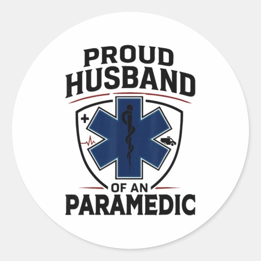 Paramedic Husband Proud Husband Of An Paramedic Ronde Sticker (Voorkant)
