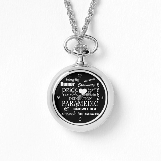 Paramedic Pride-White Heart/Text Design Horloge (Voorkant)