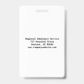 Paramedic Security ID Badge (Achterkant)