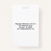 Paramedic Security ID Badge (Achterkant)