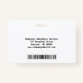 Paramedic Security ID Badge (Achterkant)