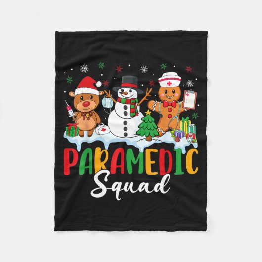 Paramedic Squad Reindeer Snowman Gingerbread Chris Fleece Deken (Voorkant)
