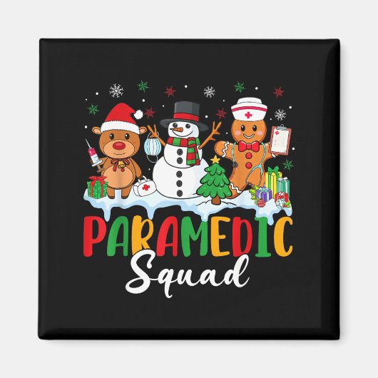 Paramedic Squad Reindeer Snowman Gingerbread Chris Magneet (Voorkant)