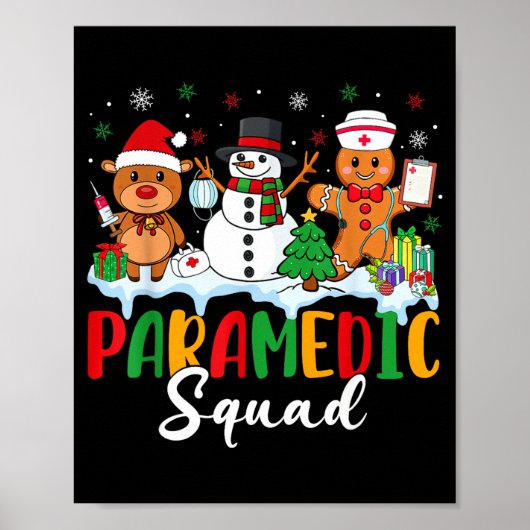Paramedic Squad Reindeer Snowman Gingerbread Chris Poster (Voorkant)
