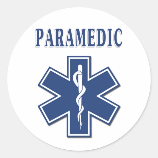 Paramedic Star of Life Ronde Sticker (Voorkant)