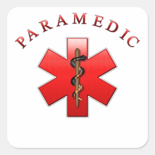 Paramedic Vierkante Sticker (Voorkant)