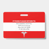 Paramedic | Ziekenhuisarts Foto-ID Badge (Achterkant)