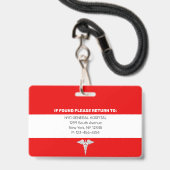 Paramedic | Ziekenhuisarts Foto-ID Badge (Achterkant met koord)