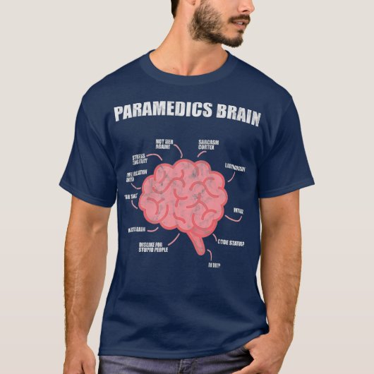 Paramedica Brain Medical EMT EMT First Aider T-shirt (Voorkant)