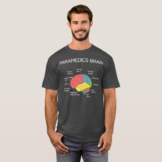 Paramedics Brain Funny EMS EMT Paramedische Thin T-shirt (Voorkant volledig)