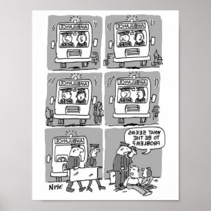 Paramedics wonen een ongeval bij. Grappig Poster
