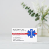 Paramedicus EMS EMT Ambulance Emergency Star of Li Visitekaartje (Staand voorkant)