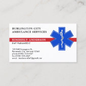 Paramedicus EMS EMT Ambulance Emergency Star of Li Visitekaartje (Voorkant)
