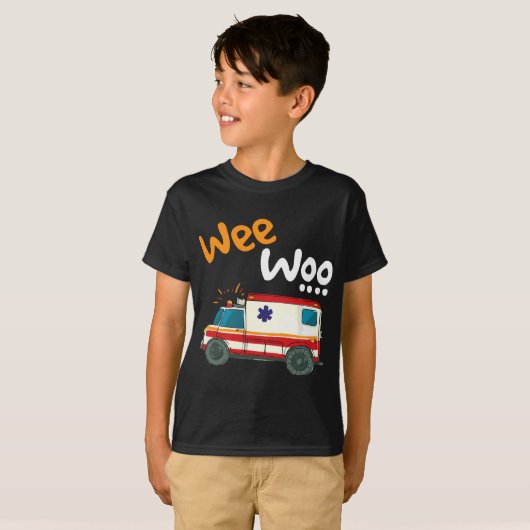 Paramedicus - Wee Woo EMT Ambulance Eerste Hulpver T-shirt (Voorkant volledig)