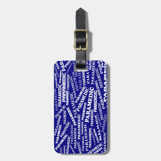 Paramedisch Bagagelabel Blauw Wit (voeg je info to (Voorkant verticaal)