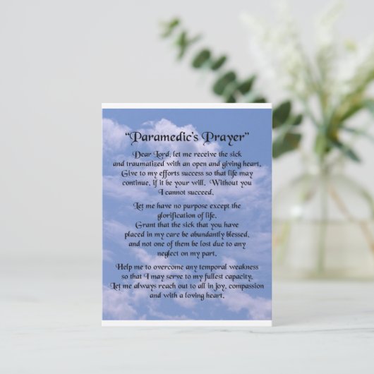 paramedisch gebed briefkaart (Staand voorkant)