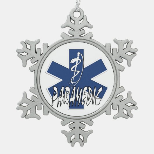 Paramedische actie tin sneeuwvlok ornament (Voorkant)