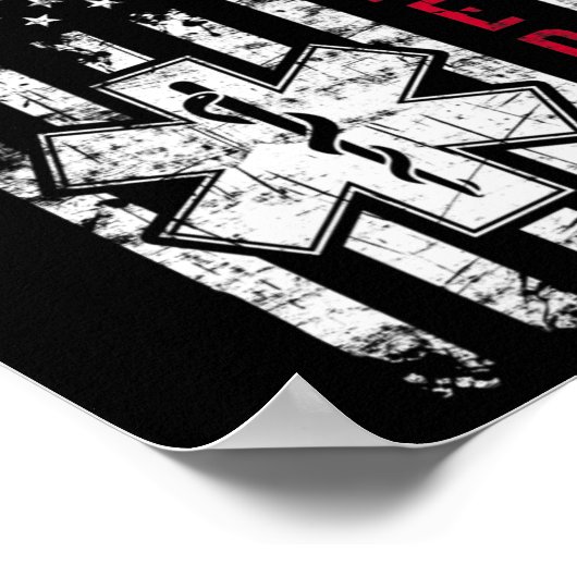 Paramedische Amerikaanse vlag Onafhankelijkheidsda Poster (Hoek)