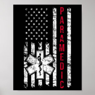 Paramedische Amerikaanse vlag Onafhankelijkheidsda Poster