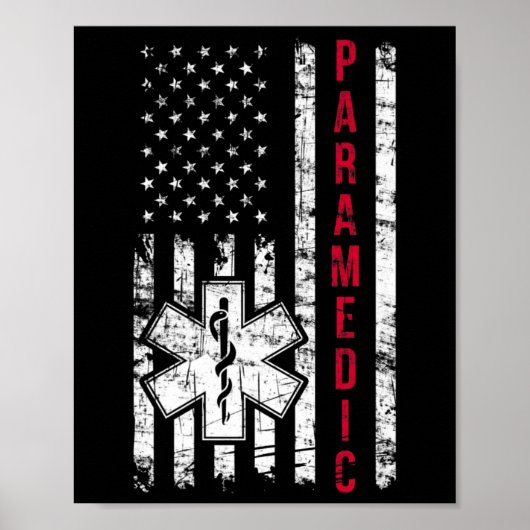 Paramedische Amerikaanse vlag Onafhankelijkheidsda Poster (Voorkant)