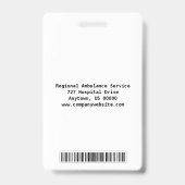 Paramedische beveiligings-ID-badge Badge (Achterkant)