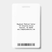 Paramedische beveiligings-ID-badge Badge (Achterkant)