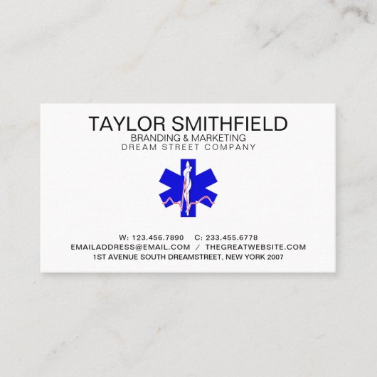 Paramedische Cross Professional Visitekaartje (Voorkant)